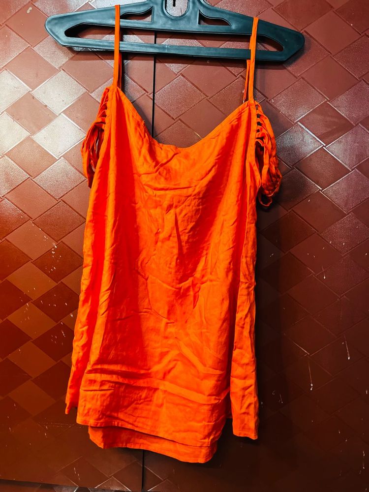 Vibrant Orange Spaghetti Strap Top