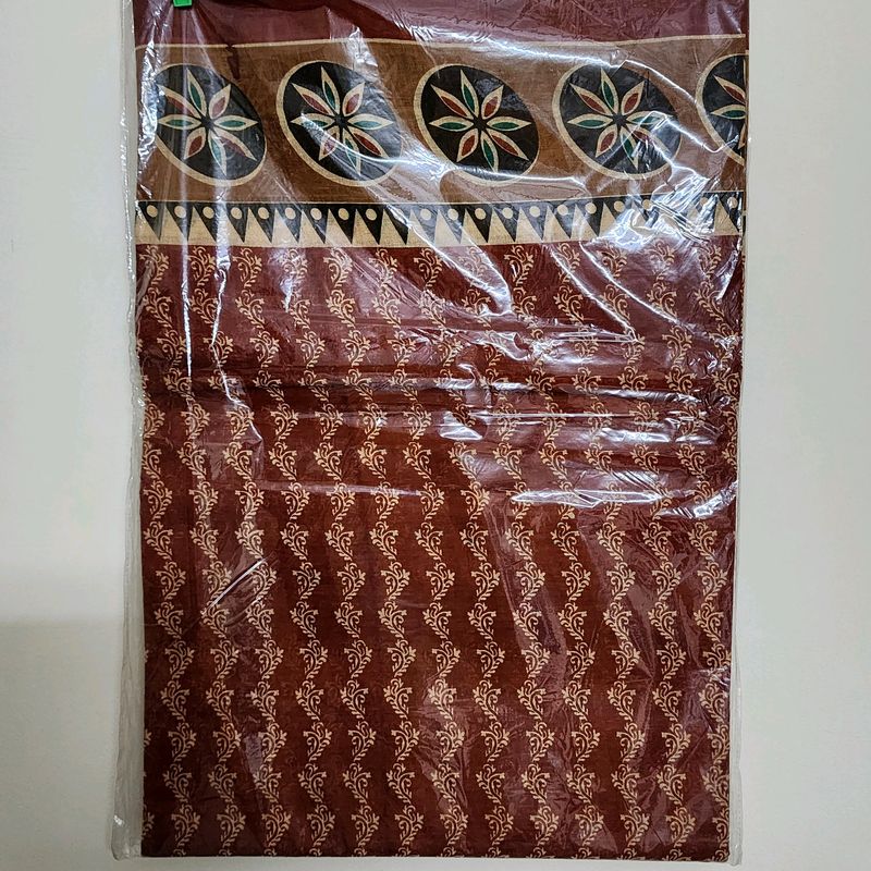 🆕️ Brown Cotton Saree