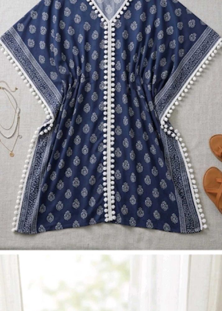 Stylish Blue Kaftan Cover-Up