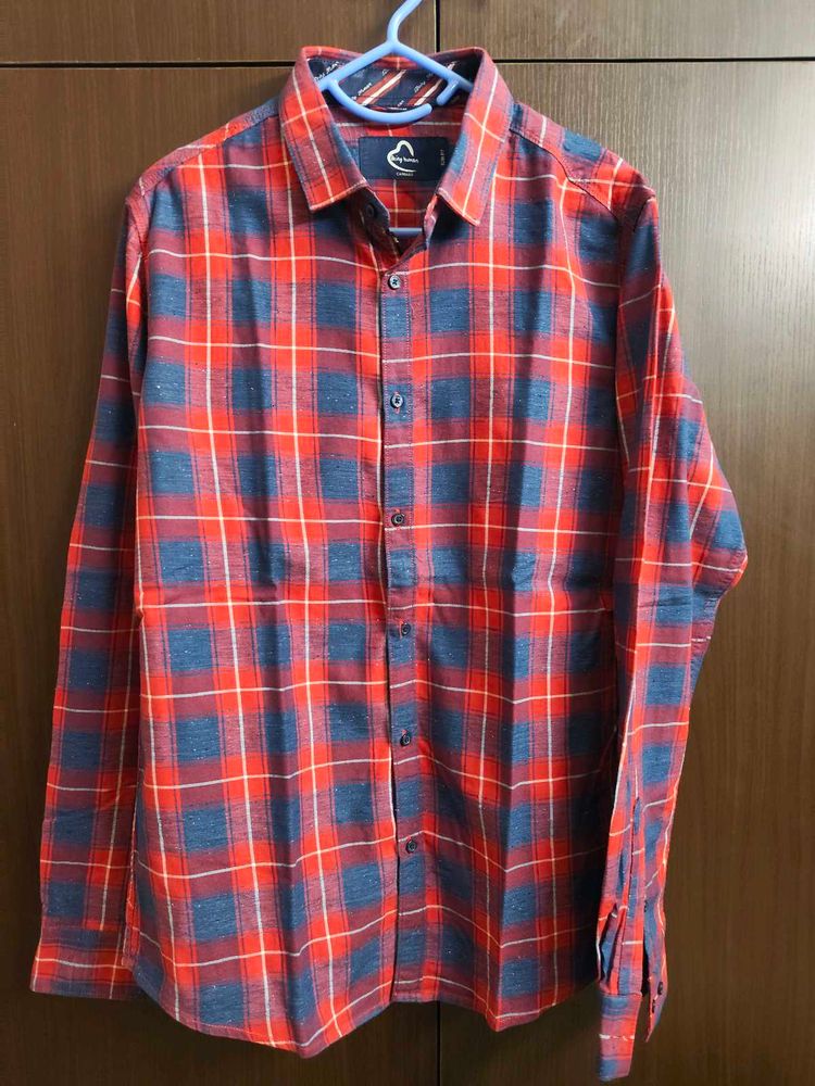Being Human Men's Plaid Long Sleeve Shirt