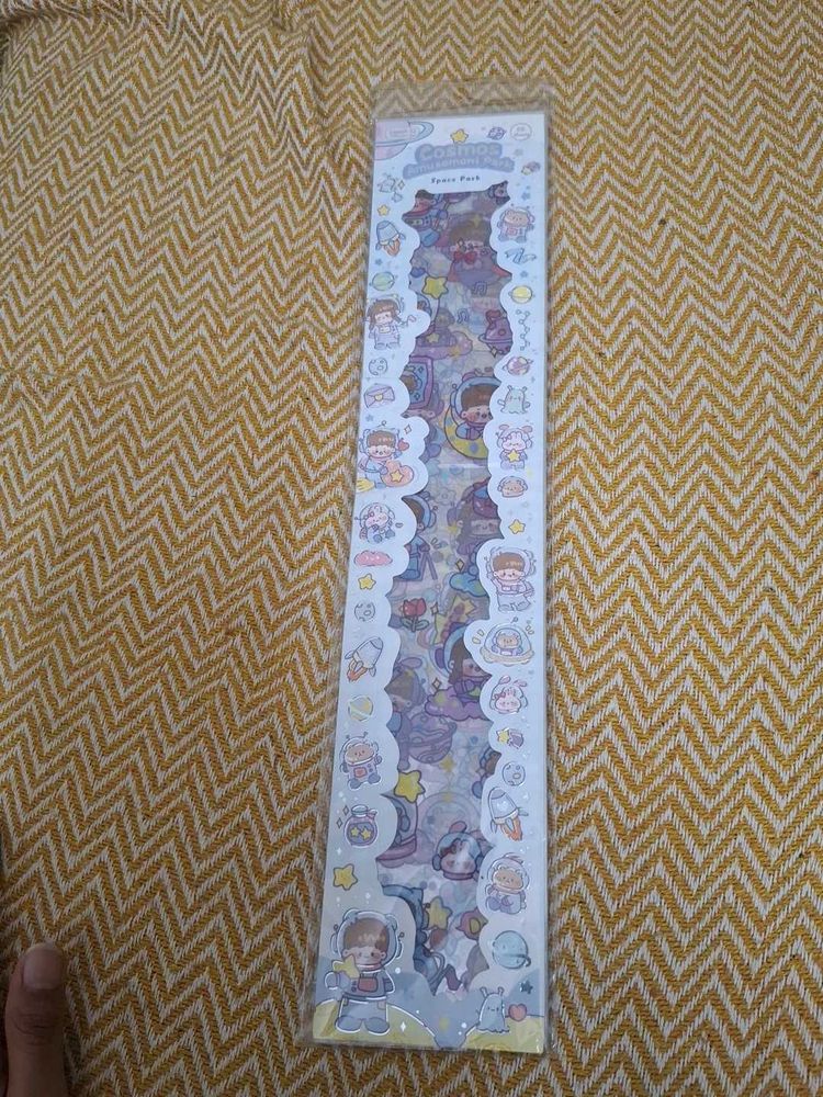 Cute Space and Food Themed Stickers set of 2