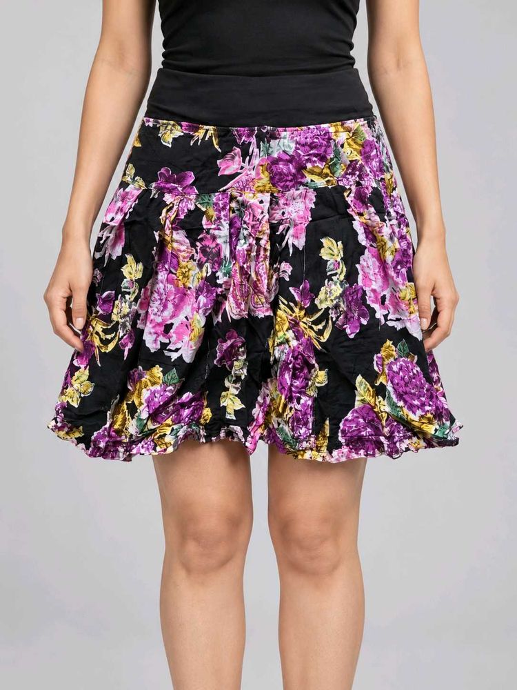 Floral Print Mini Skirt