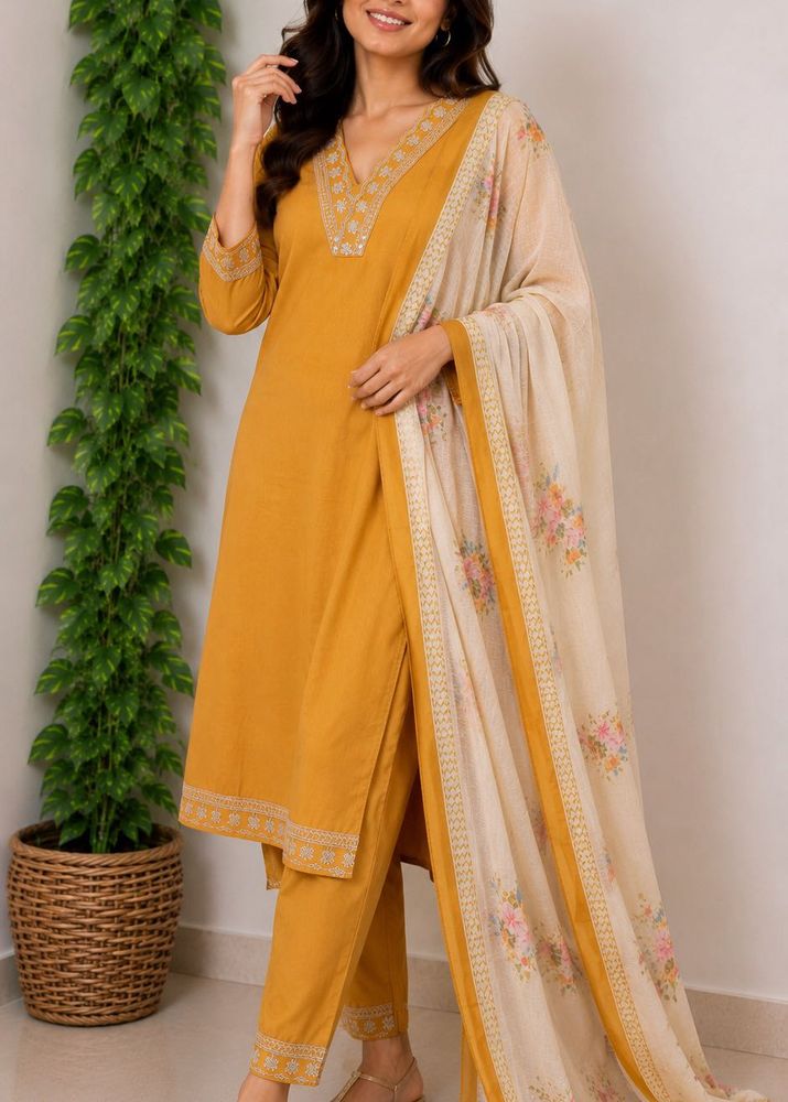 Elegant Yellow Kurta Set with Dupatta
