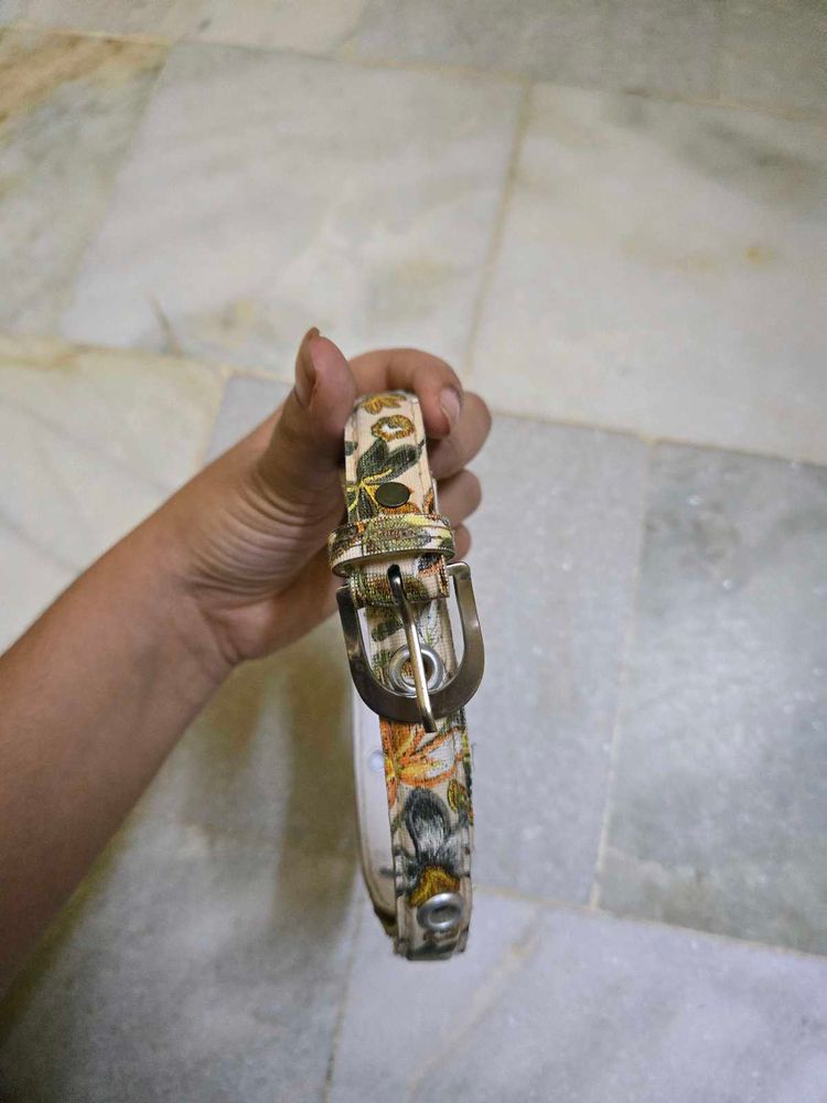Floral Print Belt