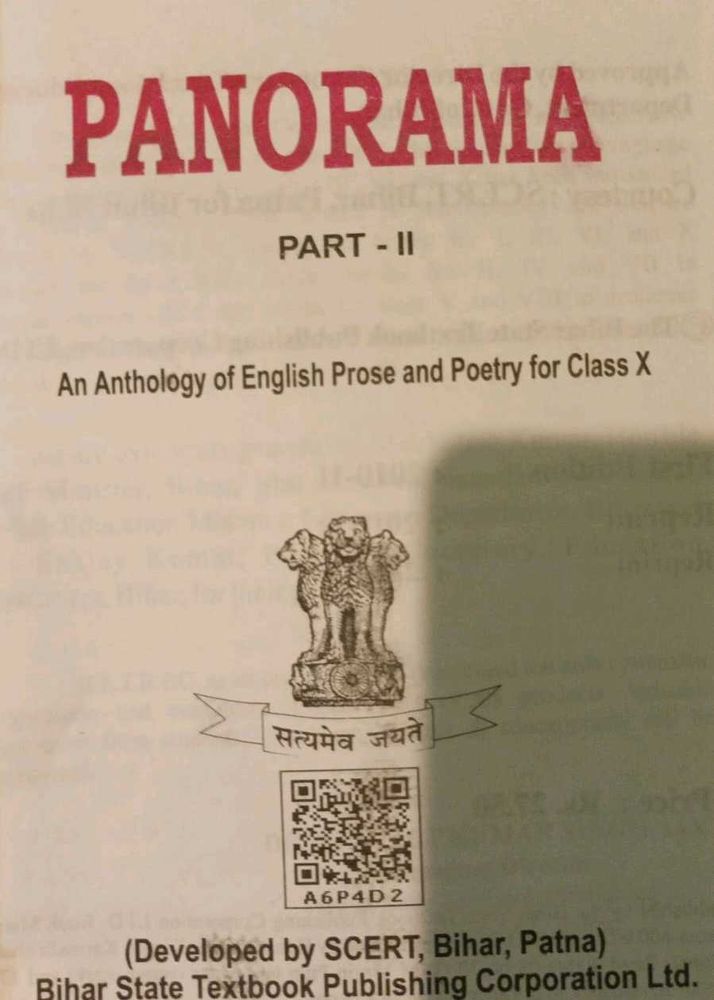 Panorama English Book Class 10 | BSEB | Like New