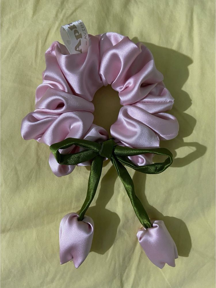 Cute Pink Tulip Scrunchie