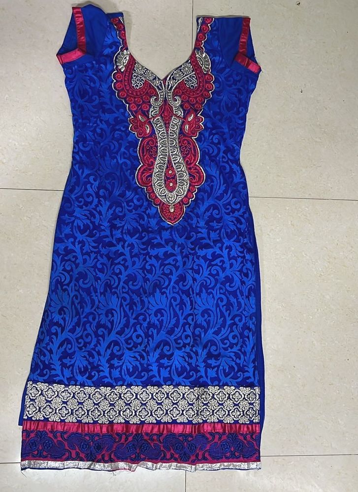 Blue Embroidered Kurta