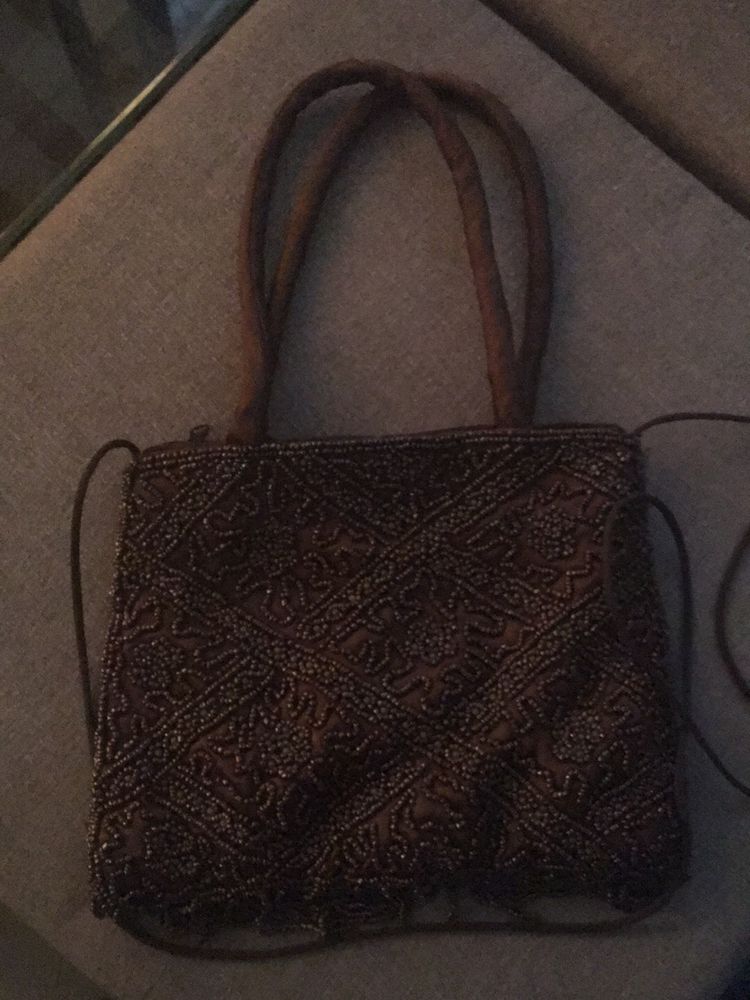 Detailed Sequins Sling Bag with Tassel