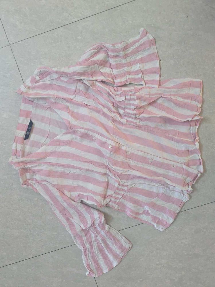 Pink and White Striped top