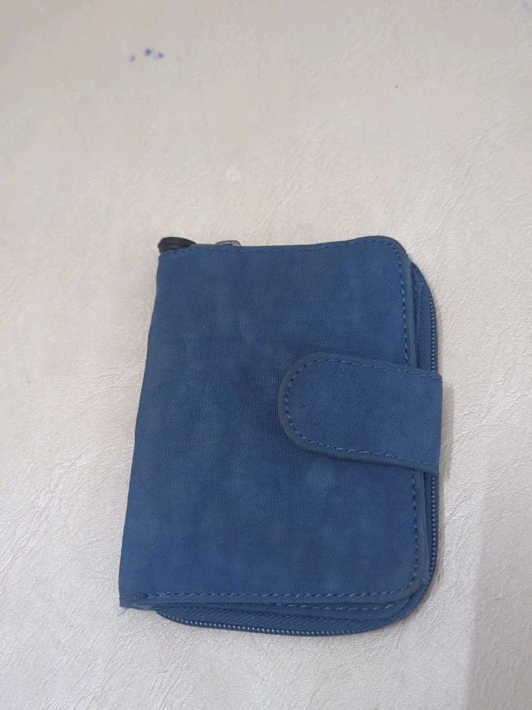 Stylish Blue Suede Wallet