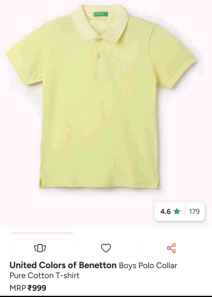 United Colors of Benetton Yellow Polo Shirt