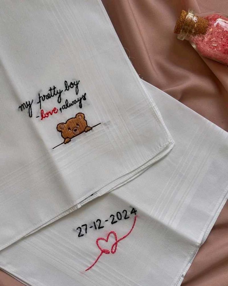 "Customised Couple Handkerchief combo