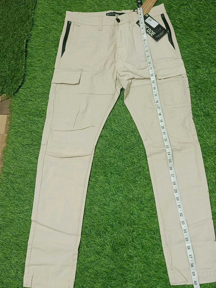 Men's Beige Cargo Pants