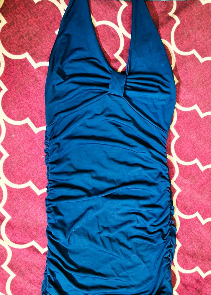 Stunning Ruched Halter Neck Dress