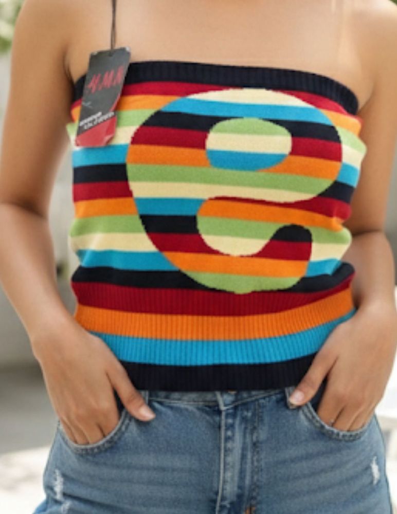 cute multicolor tube top
