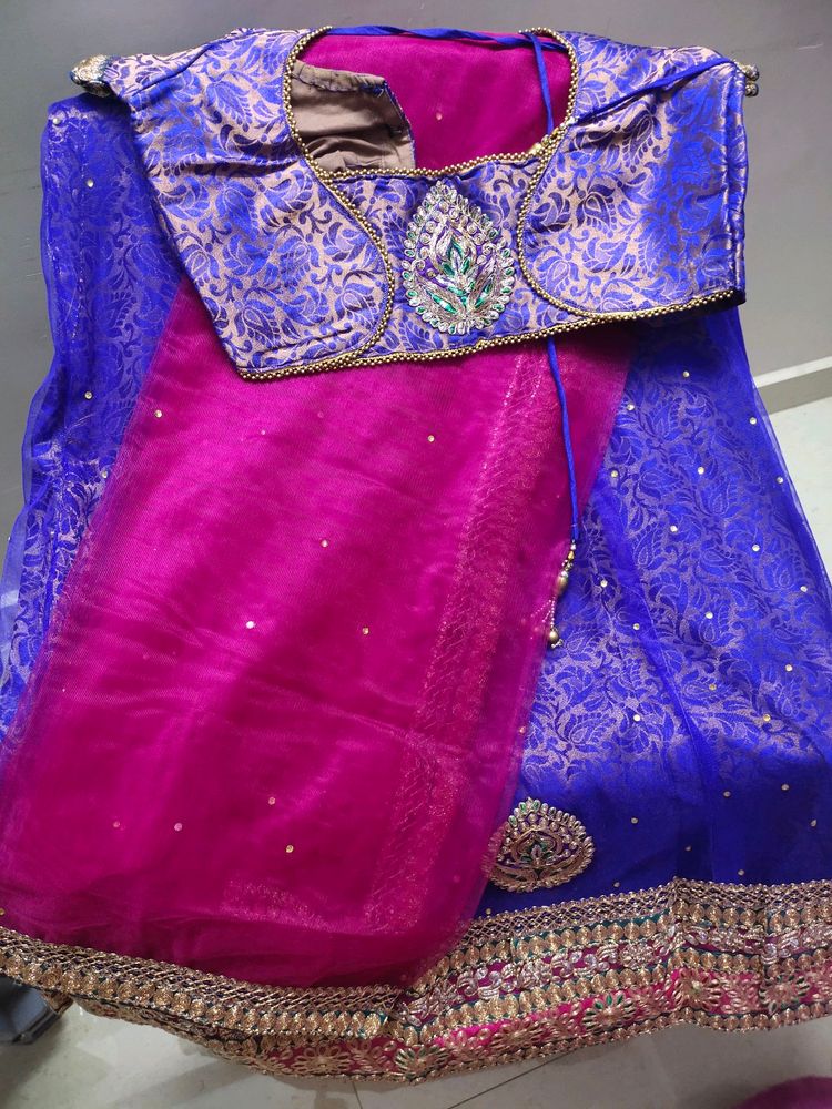 royal blue lehenga  choli