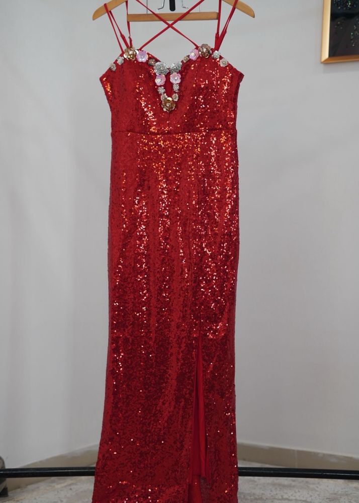 Stunning Red Sequin Maxi Dress