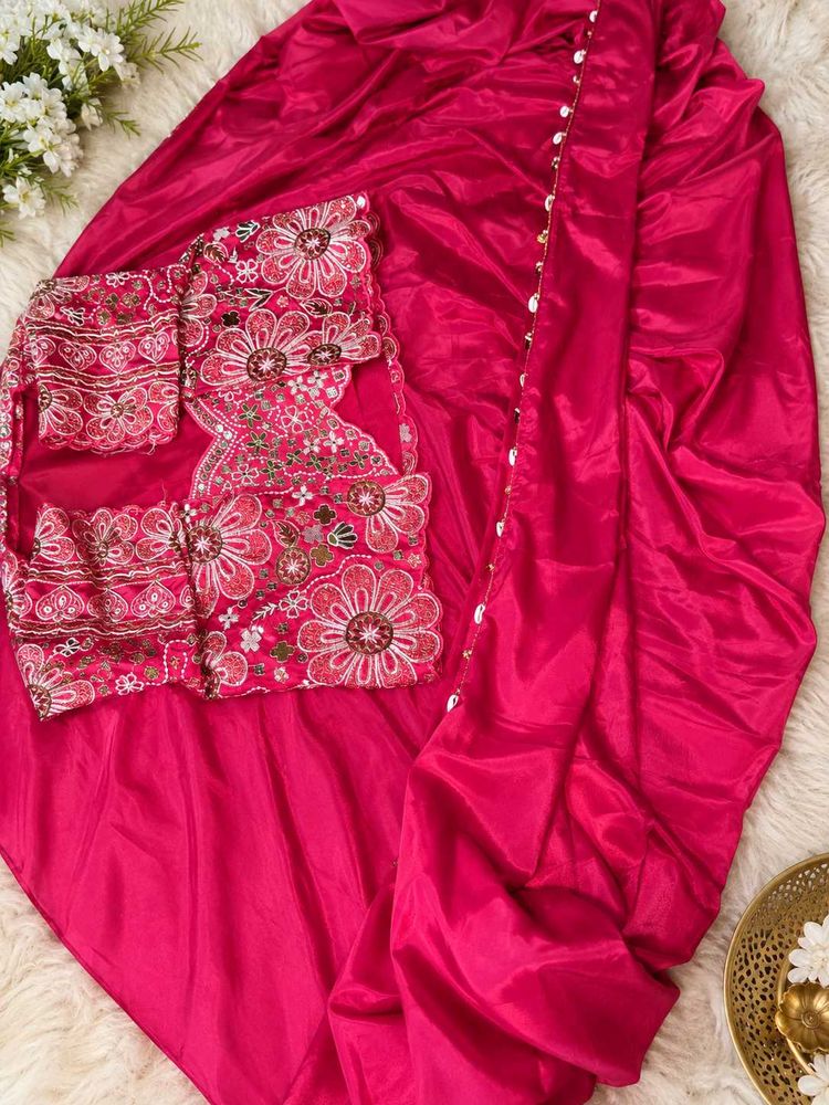 Beautiful fully stitched saree with blouse and jac
