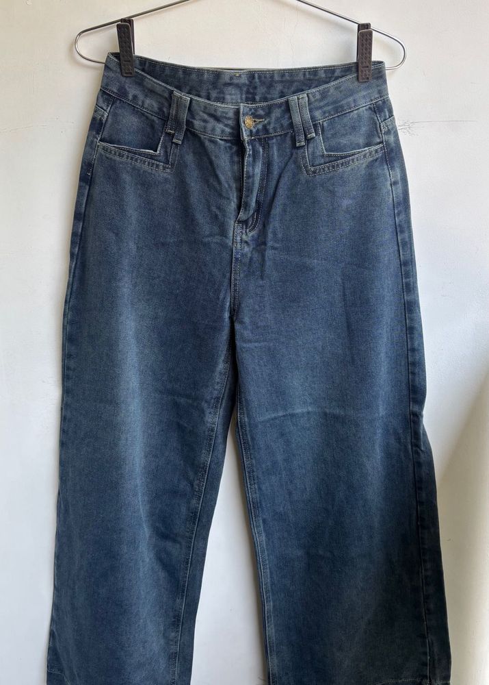 Blue Wide Leg Jeans