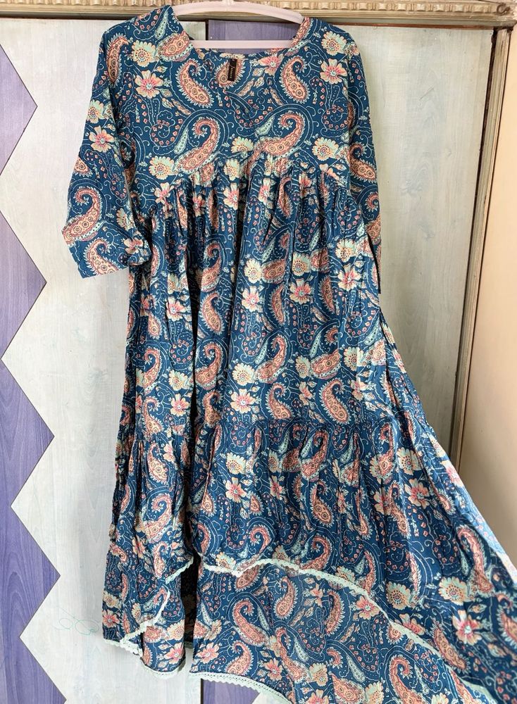 Boho Paisley Print Tiered Kurta
