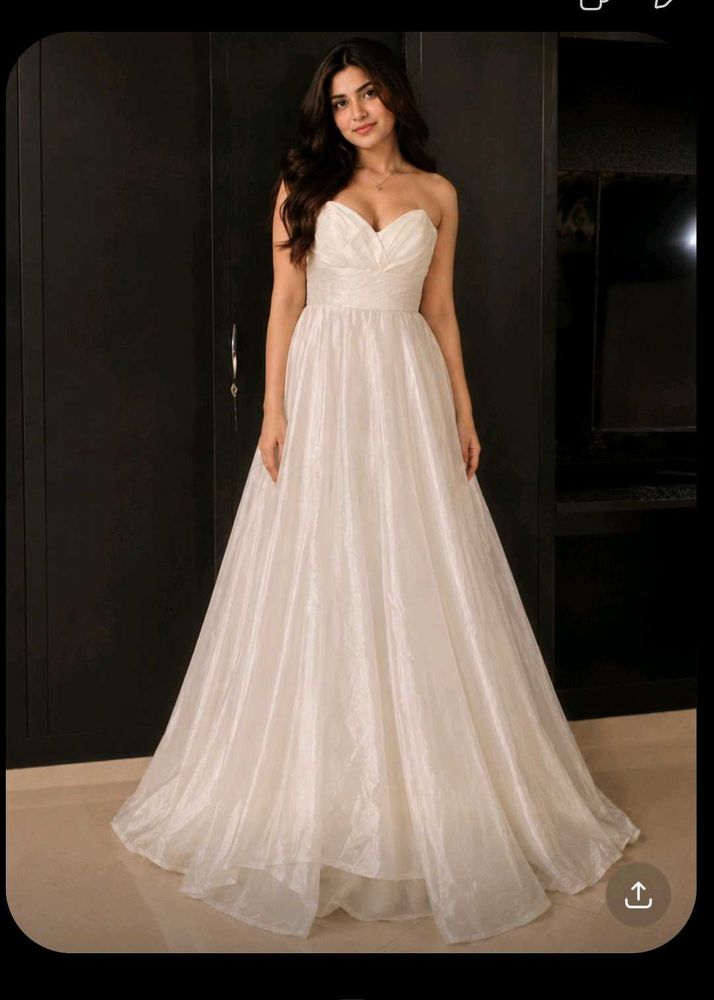 Elegant White Strapless Ballgown