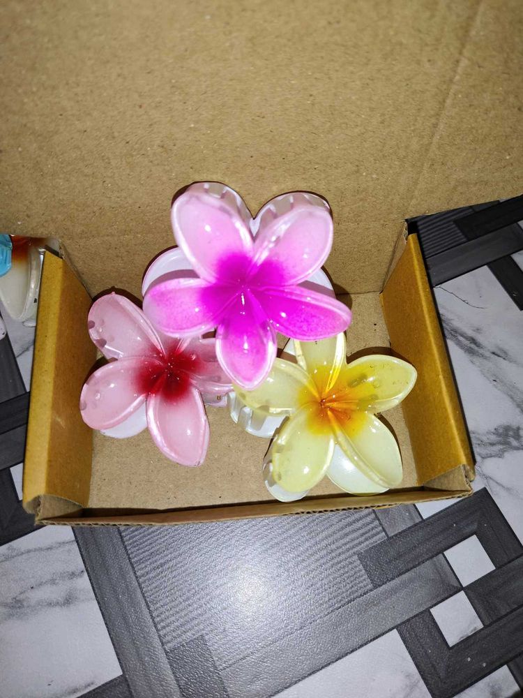 Flower Hair Clips - Set of 3