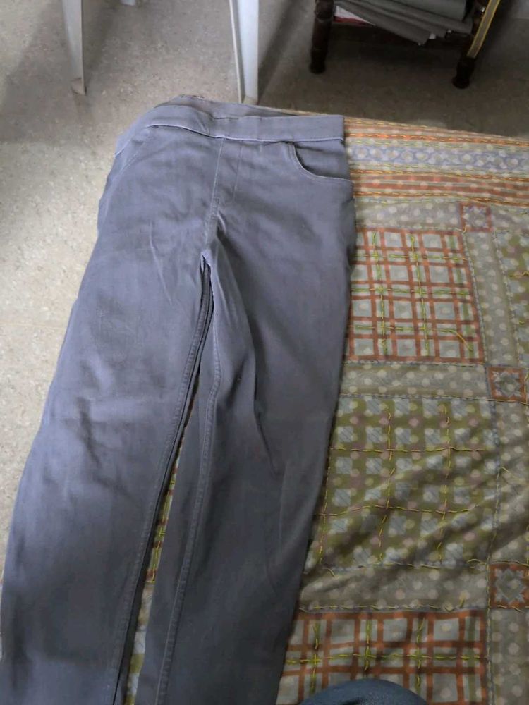 Comfortable Grey Pull-On Pants