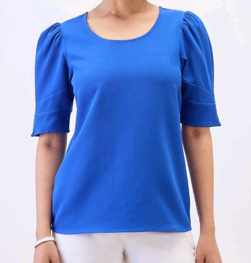 Vibrant Blue Puff Sleeve Top