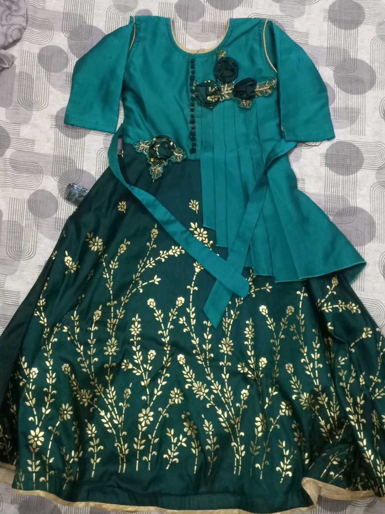 Green and Gold Party Dress