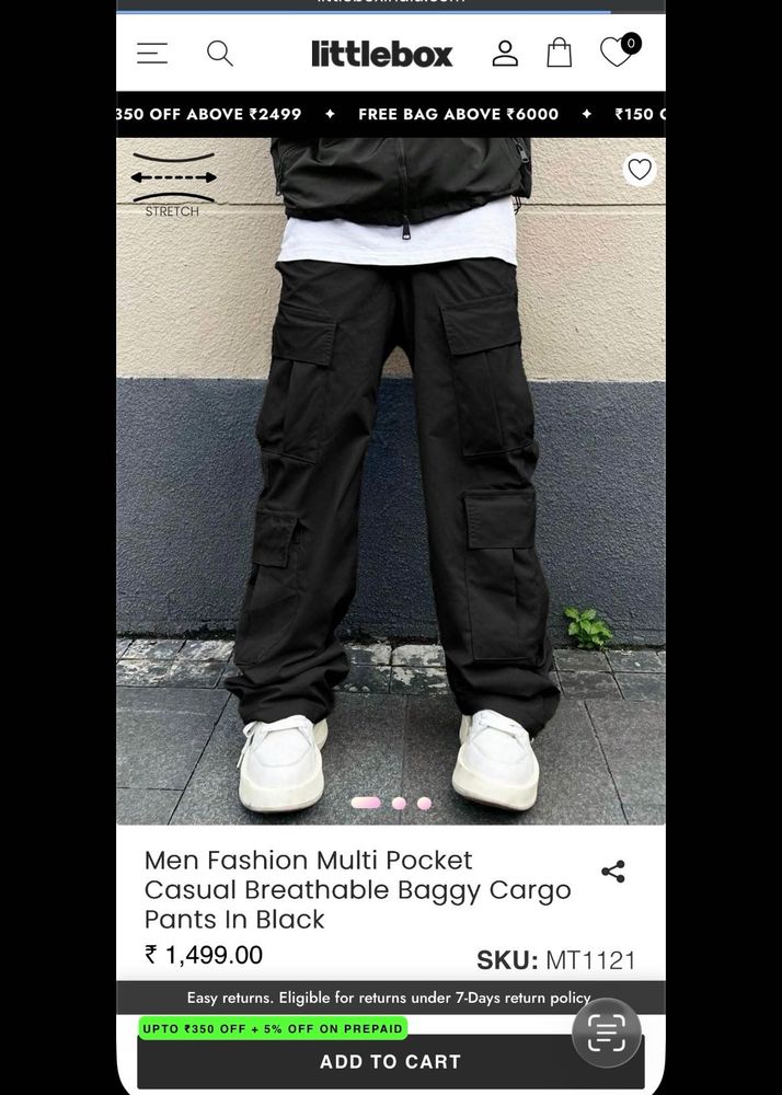 Baggy y2k Black Cargo Pants