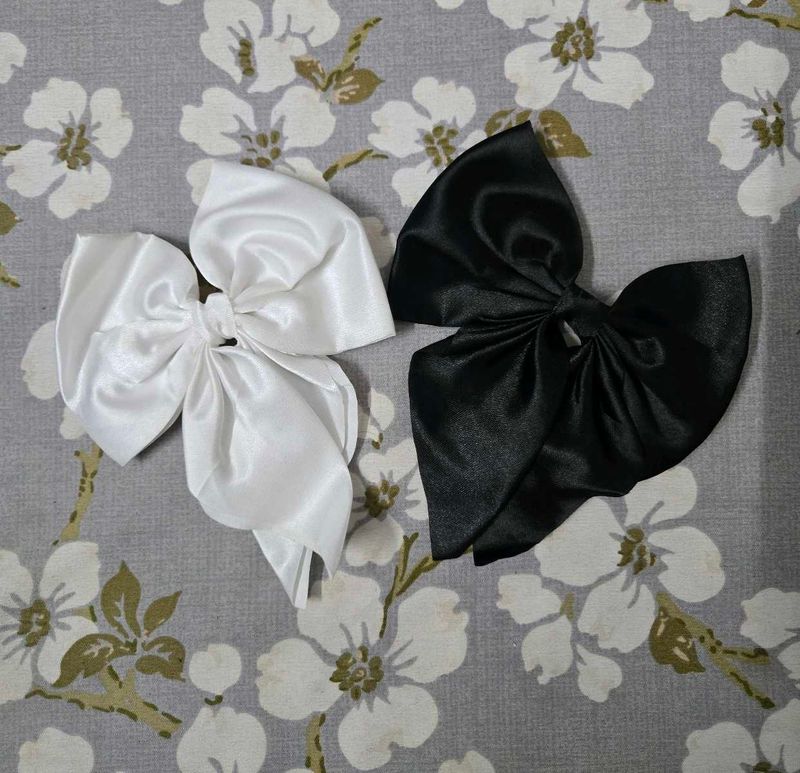 Elegant Satin Bow Hair Clips (Set of 2)