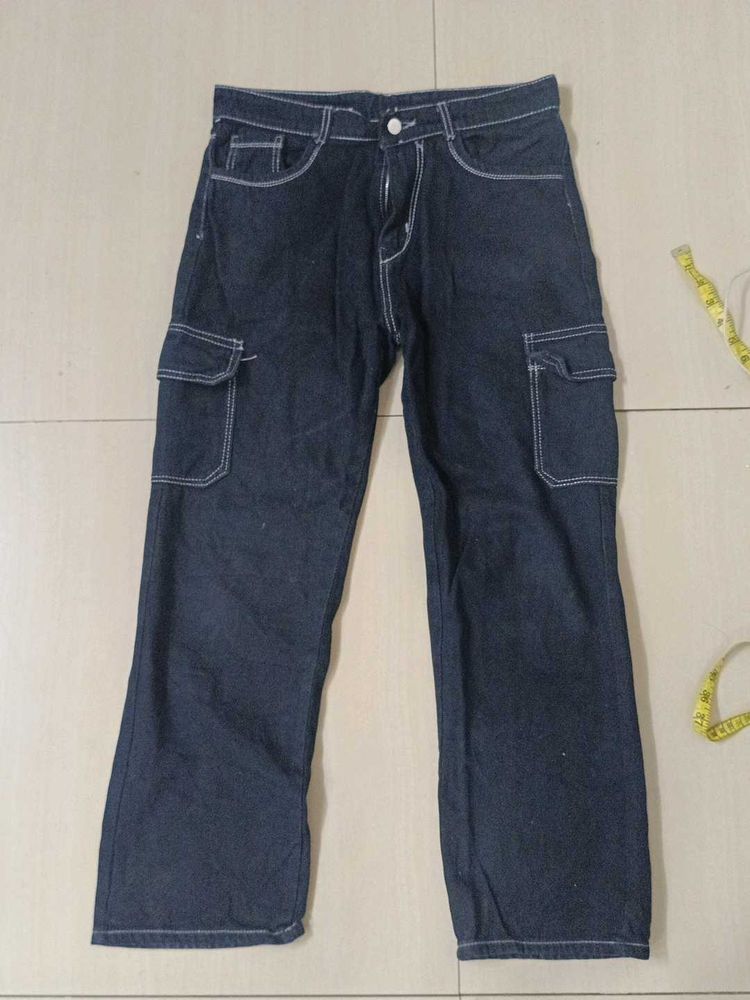 black cargo jeans
