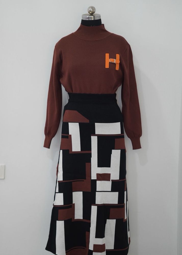 Stylish Geometric Print Midi Dress