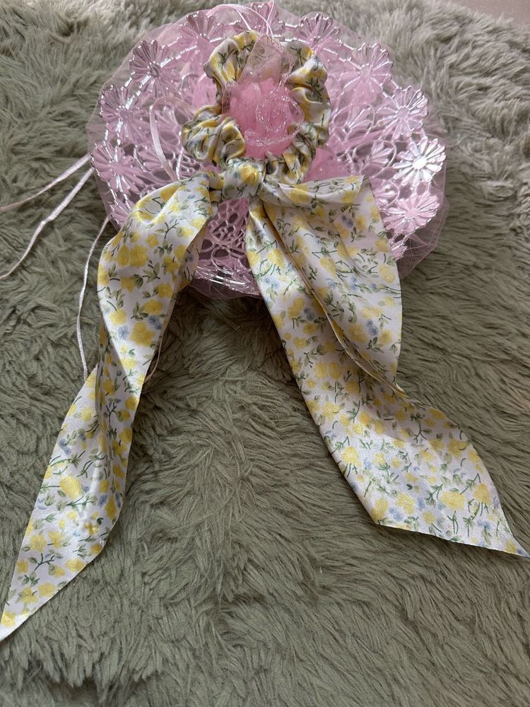 new floral hair scrunchie with bow