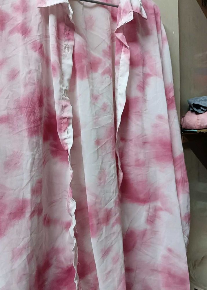 Pink Tie-Dye Oversized Shirt