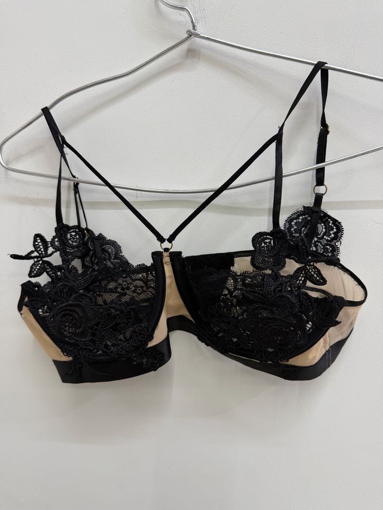 kimcine curve Black Lace Bra