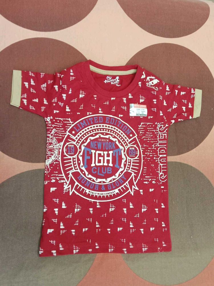 Red "Fight Club" Graphic T-Shirt