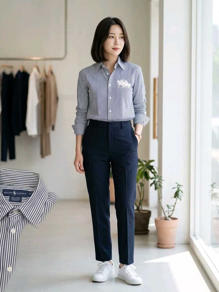 ​Ralph Lauren Blue Label Women’s Striped Fitted Sh