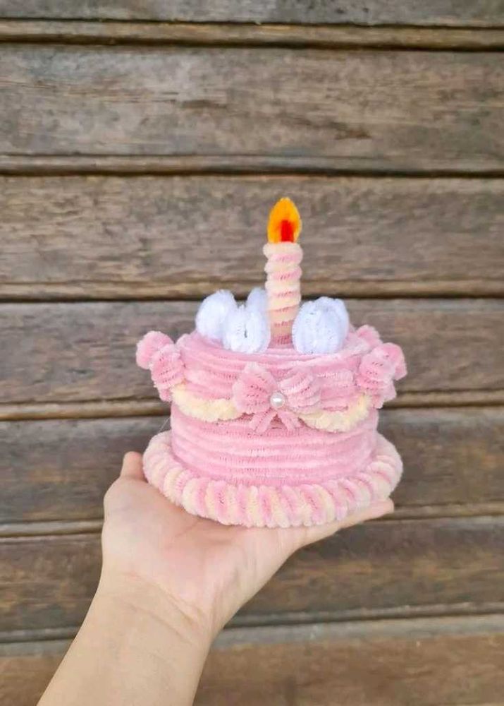 Chenille stem artificial cake