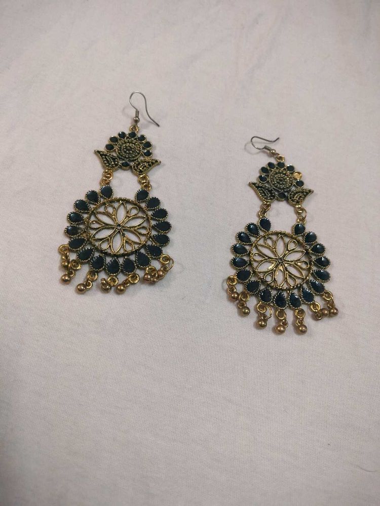 Exquisite Black Stone Dangle Earrings