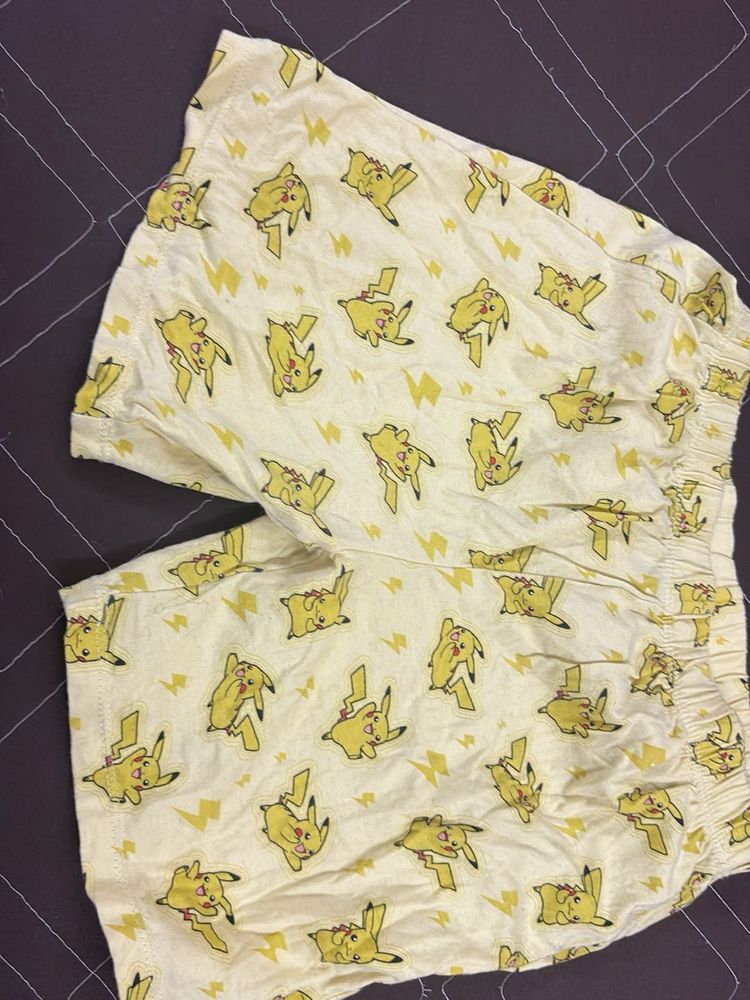 Cute Pikachu Pajama Shorts