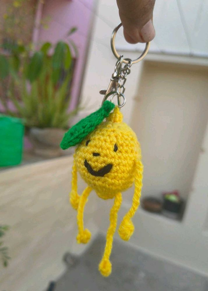 Crochet Cute Lemon Keychain