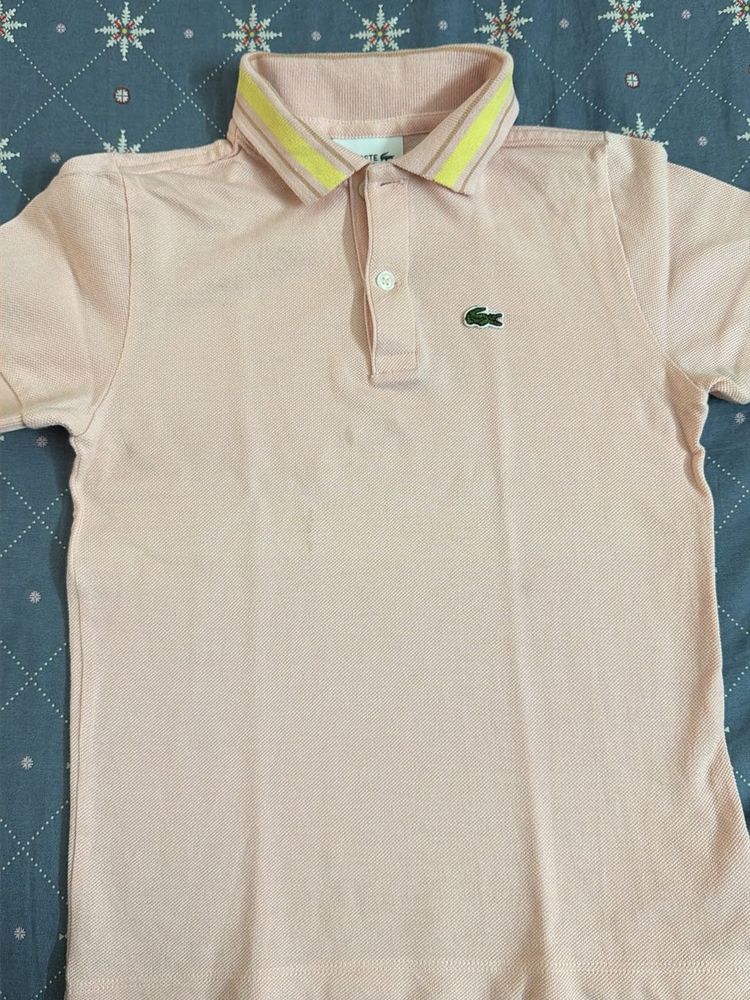 Lacoste Kids Pink Polo Shirt