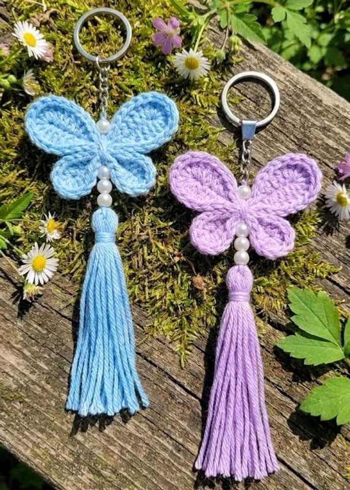 Crocheted Butterfly Keychain