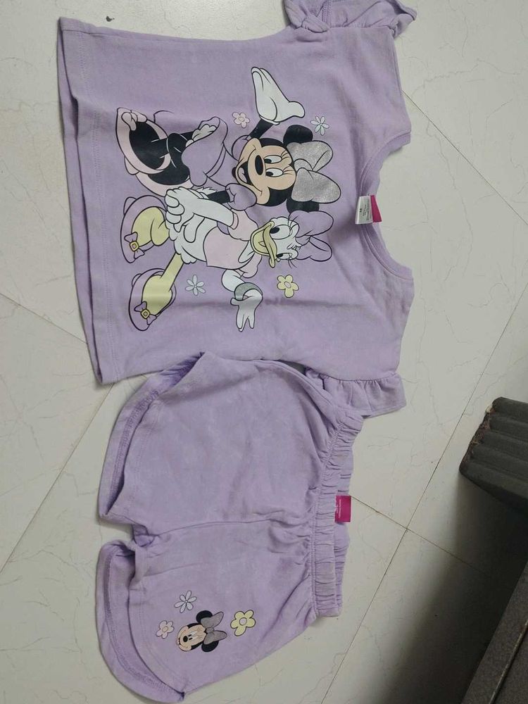 Cute Minnie Mouse Purple Pajama Set