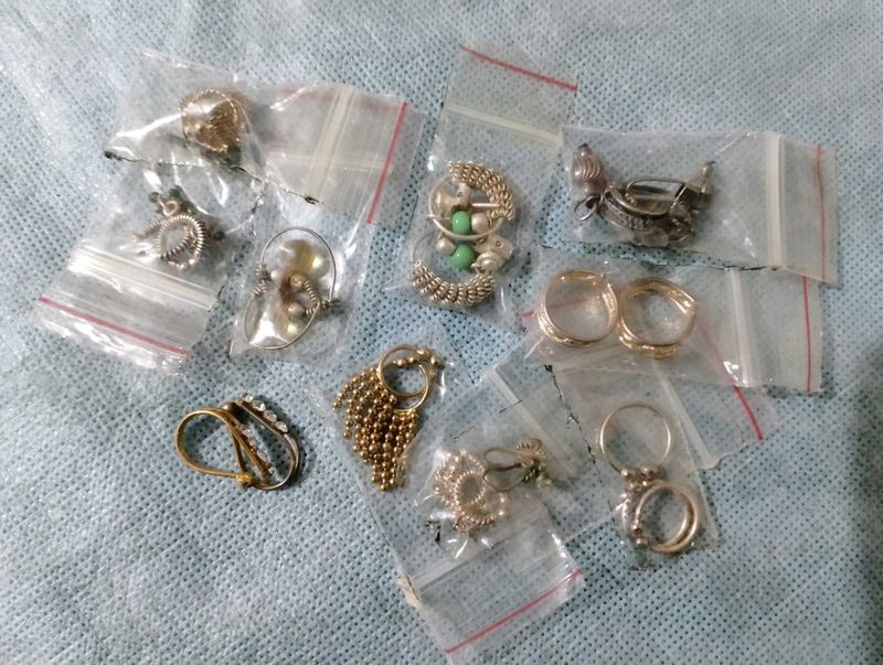 10 sets of tiny ear &amp; nose rings
