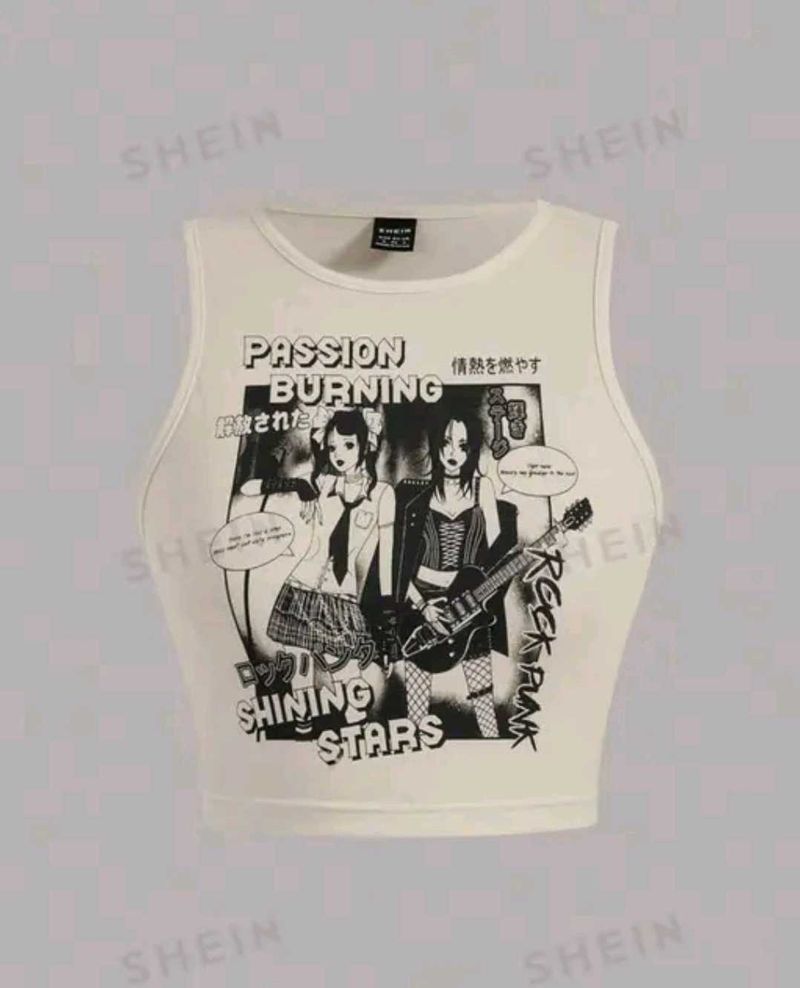 Anime Graphic Crop Top