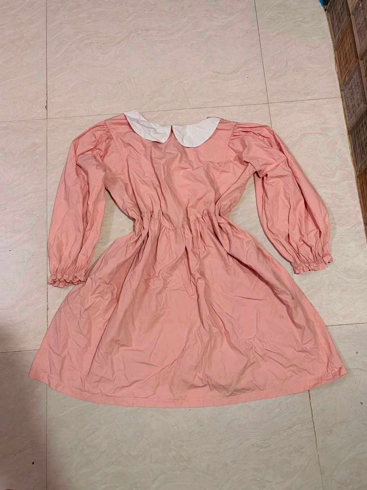 y2k Pink Collared mini dress