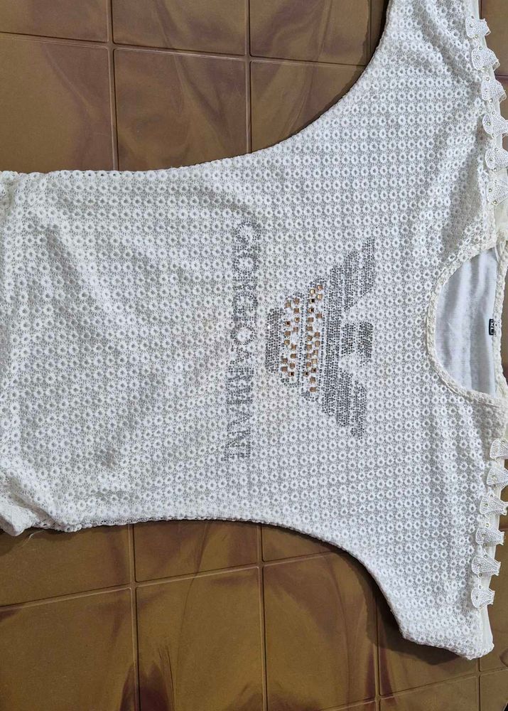 Embellished White Top