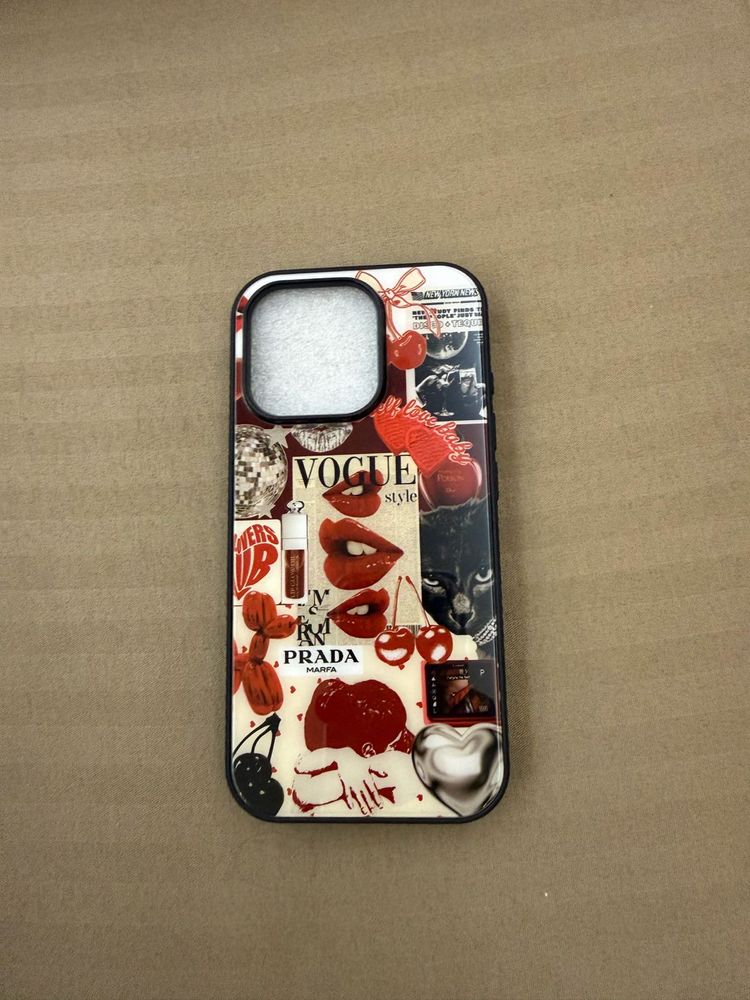iPhone 16 Pro Red Unique Collage Phone Case